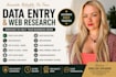 do data entry, excel, google sheets, web research, admin tasks