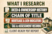 do property title search and chain of title