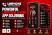 develop voip softphone app, linphone, ai voice agent, video calling app, textnow