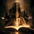 create fantasy novel cover with cinematic illustration