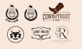 do western authentic cattle brand logo design