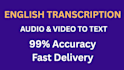 provide accurate english transcription