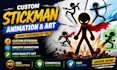 create custom stickman animation stick figure video 2d cartoon