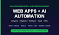 develop full stack web app in react node js with ai automation