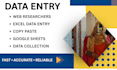 do data entry, copy paste and web research