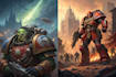 do a beautiful digital warhammer 40k and illustrations