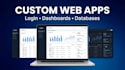 custom web app with user login, database and admin dashboard