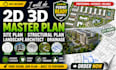 do 2d 3d master plan, site, structural plan, landscape architect, and drainage