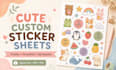 design a cute customized printable sticker sheet