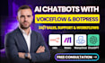 build advanced ai chatbot using voiceflow, botpress, manychat, n8n