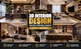 3d kitchen interior design, bedroom design, office design, sitting room design