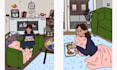 draw lifestyle illustrations in lofi roomcore aesthetic