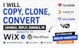 copy clone convert your lovable replit durable v0 bolt website to wix wordpress