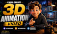 create 3d animation video, 3d explained video, pixar style 3d animation