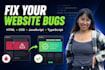 fix HTML CSS and javascript bugs