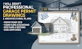 draft professional garage permit drawings and architectural plans
