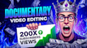 do professional documentary video editing and faceless youtube video
