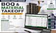 prepare boq and material takeoff as a professional quantity surveyor