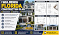 design florida construction plan, staircase design, balcony plan, garage plan