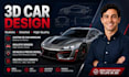 create detailed 3d car model, automotive modeling, rendering and animation