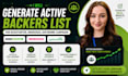 generate active backers list for kickstarter indiegogo gofundme campaign