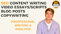 write engaging essays, scripts, and SEO blog posts
