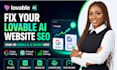 fix lovable ai website bolt new supabase base44 website seo ai search indexing