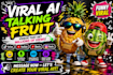 create viral ai talking fruit videos ai talking food, ai funny object ai videos