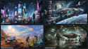 paint concept art, sci fi illustration and sci fi art