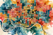 create custom hand drawn map in watercolor style