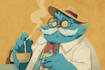 draw retro vintage cartoon character illustration