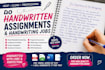 do handwritten assignments and handwriting assignments jobs