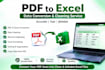 clean, format and convert PDF data to excel