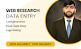 do web research, logo desing and data entry for you