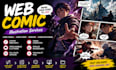 draw webcomic panels, comic strips and cartoon scenes