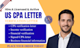 prepare CPA letter, verification letter and signed financial statement