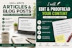 write articles and blogs