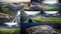 create  realistic  3d stadium, sports complex, soccer stadium, 3d rendering