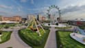 develop 3d kids carousel area,amusement park render,3d playground,rv park design