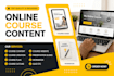 create online course content, course creation, course curriculum on teachable