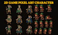 design 2d game pixel art characters, rpg charaters and game sprite