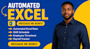 build an automated excel rota, shift schedule employee timesheet payroll tracker