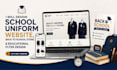 design school uniform website, back to school store and educational flyer design