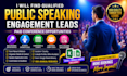 provide public speaking leads and conference speaking