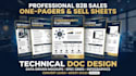 write and design b2b sell sheets and one pagers