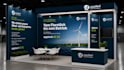 design trade show booth, banner and exhibition backdrop
