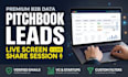 extract targeted pitchbook leads via live screen share