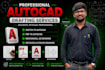 create professional 2d autocad mechanical drawings