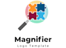 do modern search research detective magnifier logo design