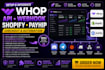 do whop store setup, API, webhook, shopify payhip and checkout integration esty
